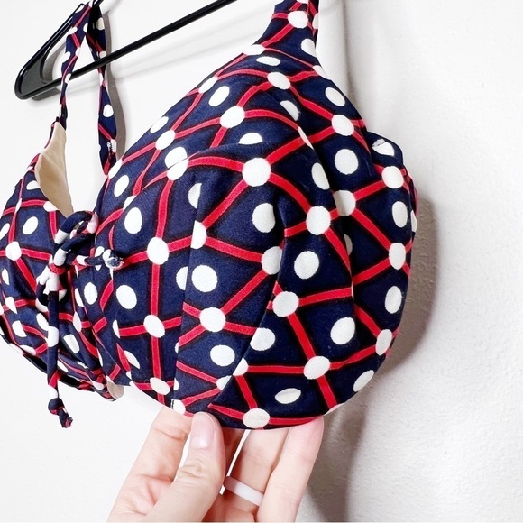 Vintage 1960’s 60’s Bali Bikini Top Underwire Pinup Swimsuit Blue Red Size 36D - Picture 3 of 7